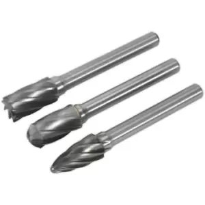 SDBCK3 Tungsten Carbide Rotary Burr Set 3pc Ripper/Coarse - Sealey