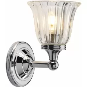 Loops - IP44 Wall Light Glass & Chrome Polished Chrome LED G9 3.5W