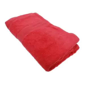 Jassz Beach/Bath Plain Sheet Towel 100cm x 180cm (350 GSM) (Pack of 2) (One Size) (Red)