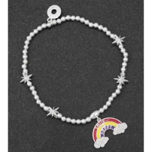 Smile Message Rainbow Silver Plated Bracelet