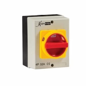 KnightsBridge 32A 4 Pole 230V-415V IP65 Industrial Rotary Isolator