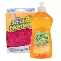 Scrub Mommy Pink Spring Flower Sponge and Dish Soap Combo