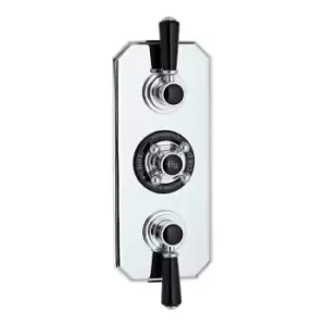 Hudson Reed Triple Concealed Shower Valve - Chrome/Black