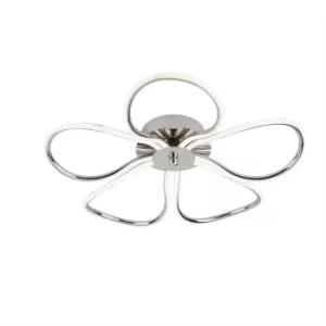 Foliage Integrated LED 5 Light Semi Flush Chrome, White, Silver