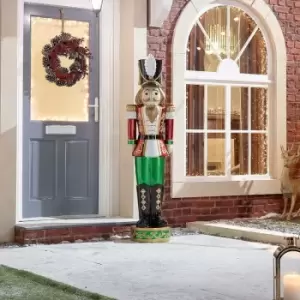 Klaus the 5.5ft Indoor & Outdoor Fire Place Front Door Garden Soldier Nutcracker Christmas Decoration Poly Resin Figure - The Winter Workshop