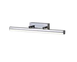 Bathroom Wall Lamp Small Adjustable, 1 x 6W LED, 4000K, 612lm, IP44, Polished Chrome