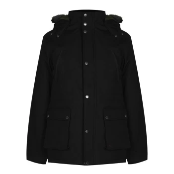 Jack Wills Long Parka Jacket - Black