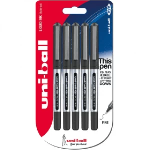 Uni-Ball UB-150 Eye Fine Rollerball Pen - Black (5 Pack)