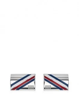 Tommy Hilfiger Stainless Steel Logo Mens Cufflinks