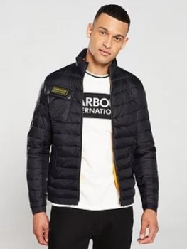 Barbour International Chain Baffle Quilted Jacket - Black, Size S, Men