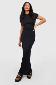 Contour Rib Short Sleeve Maxi Dress