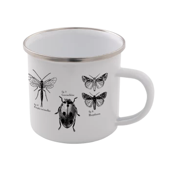 Insects Enamel Mug - White