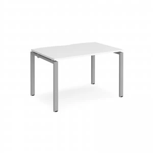 Adapt II Single Desk 1200mm x 800mm - Silver Frame White top