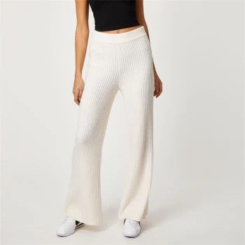 Jack Wills Ribbed Lounge Knitted Trousers - Cream