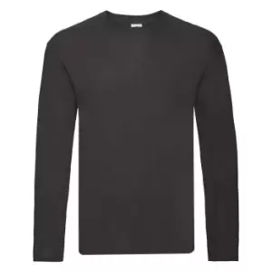 Fruit Of The Loom Mens Original Long Sleeve T-Shirt (2XL) (Black)