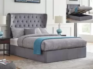 Flintshire Holway 5ft King Size Grey Upholstered Fabric Ottoman Bed Frame