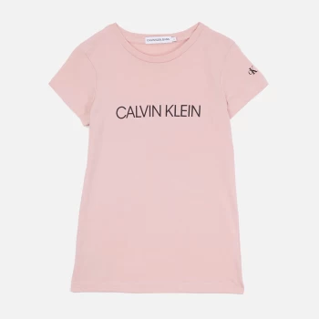 Calvin Klein Girls Institutional Ss Slim T-Shirt - Delicate Rose - 14 Years