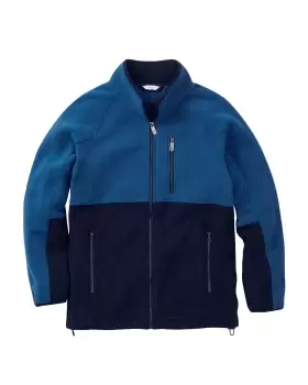 Cotton Traders Rambler Panelled Fleece Jacket in Blue