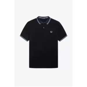 Fred Perry Stripe Collar Polo Shirt - Black