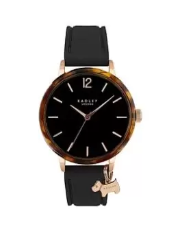 Radley Ladies Black Silicone With Tort Bezel Strap Watch