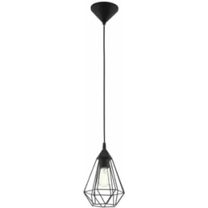 Hanging Ceiling Pendant Light Black Wire Cage 1 x E27 Hallway Feature Lamp