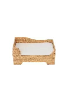 Indoor Wicker Cat Or Small Dog Raised Bed, Elevated Lounger