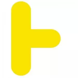 Yellow Symbol &rdquo;T&rdquo; Floor Graphic adheres to most