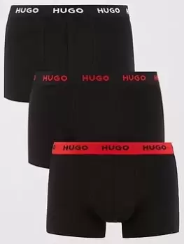 HUGO Bodywear 3 Pack Trunk, Black/Red, Size 2XL, Men