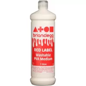 Brian Clegg Red Label Washable PVA Medium Glue 1 Litre Bottle