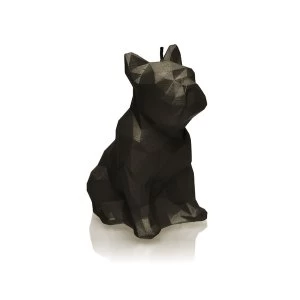 Black Matt Low Poly Bulldog Candle