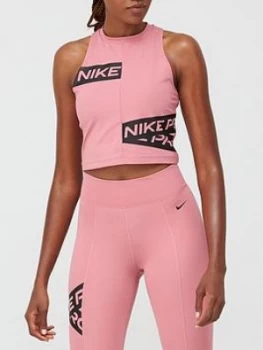 Nike Training Pro Trompe Crop Tank Top - Pink