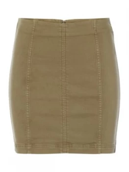 Free People Modern Femme Denim Mini Skirt Green