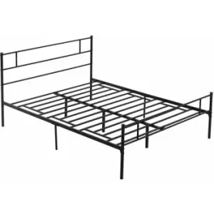 Homcom - King Metal Bed Frame w/ Headboard and Footboard, Underbed Storage Space