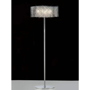 Fabio floor lamp 4 bulbs polished chrome / crystal