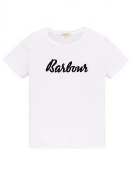 Barbour Girls Short Sleeve Logo T-Shirt - White