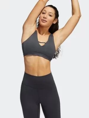 adidas Yoga Studio Luxe Light-support Bra, Grey, Size L, Women