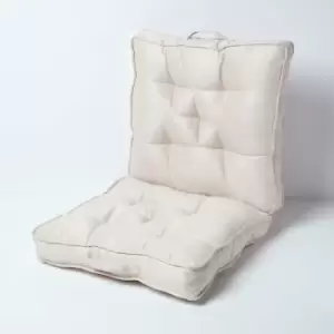 Cream Faux Suede Travel Support Booster Cushion - Natural - Homescapes