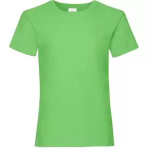 Fruit Of The Loom Girls Childrens Valueweight Short Sleeve T-Shirt (3-4) (Lime)