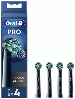 Oral B Cross Action Replacement Heads Black Toothbrush 4Pcs