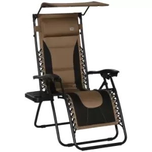 Outsunny Zero Gravity Reclining Lounger Chair - Brown