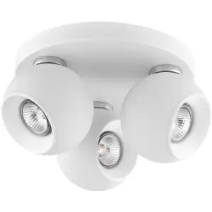 Falls 3 Light Ceiling Spotlight Clusters Matt White Aluminium GU10 3x50W - Merano