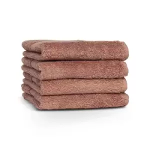 The Linen Yard Loft 4 Pack Face Cloth - Cotton Blush