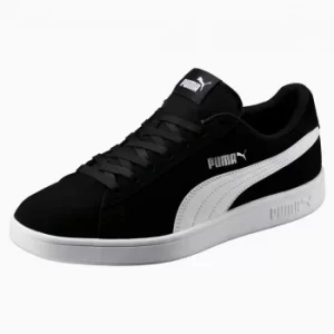 Womens PUMA Smash V2 Trainers, Black/White/Silver, size 6.5, Shoes