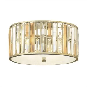 3 Light Flush Mount Ceiling Light Silver Leaf, E27