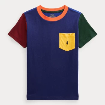 Ralph Lauren Boys' Colour Block T-Shirt - Fall Royal Multi - 8 Years