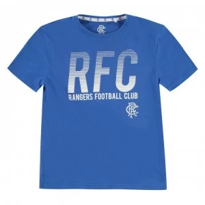 Team Rangers Lined T Shirt Junior Boys - Royal