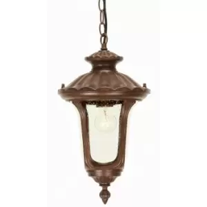 Outdoor IP44 1 Bulb Chain Lantern Rusty Bronze Patina LED E27 100W