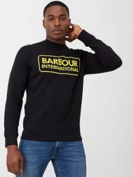 Barbour International Large Logo Sweatshirt - Black, Size 2XL, Men