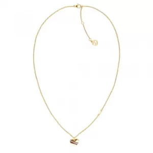 Tommy Hilfiger Gold Plated Striped Heart Necklace 2780126