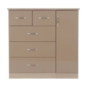 Nevada 5 Drawer Low Wardrobe Brown